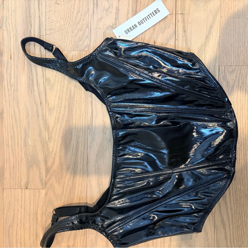 Urban Outfitters Black leather corset